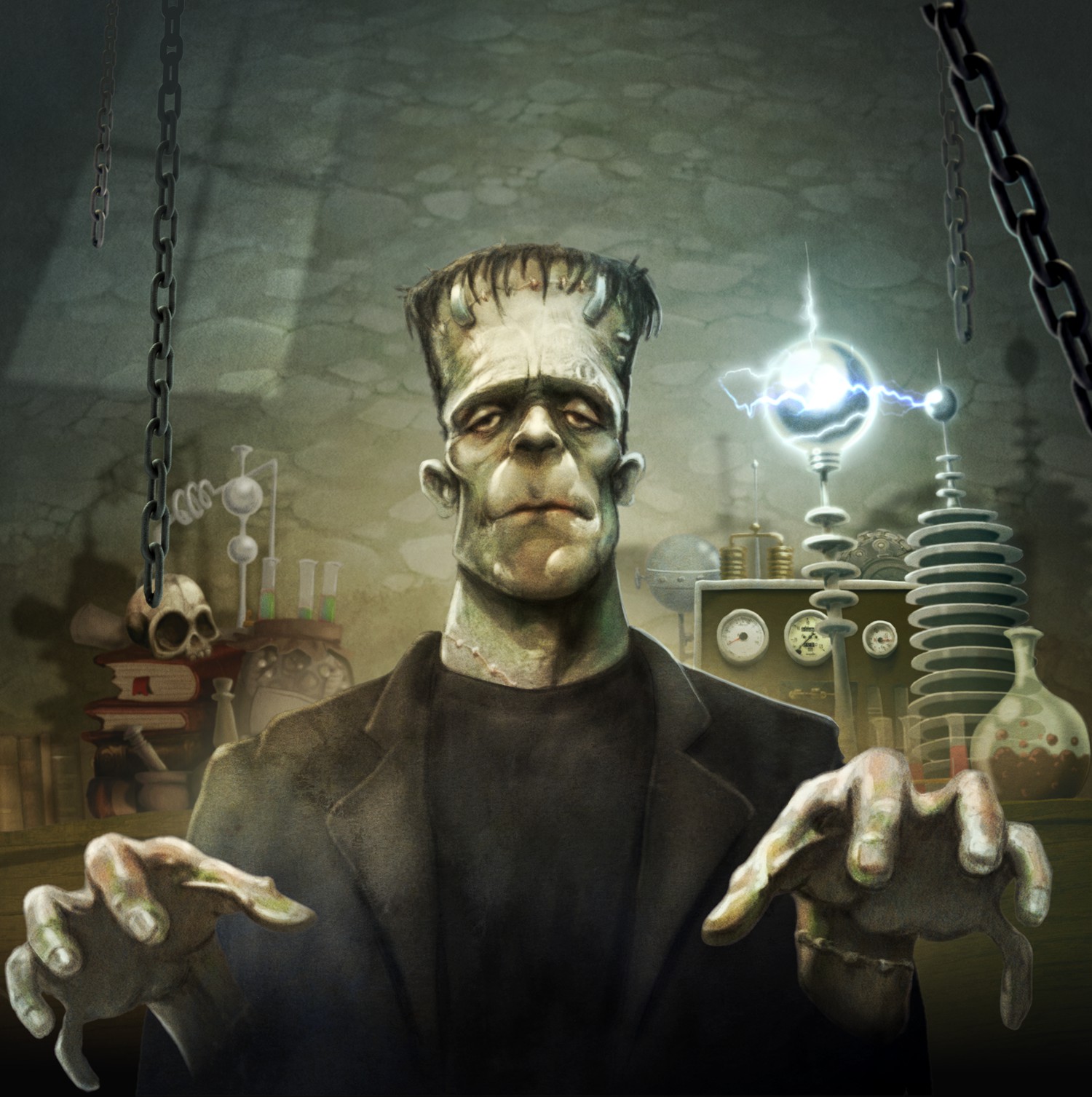 Portada del juego de mesa Frankenstein. Invedars Games.