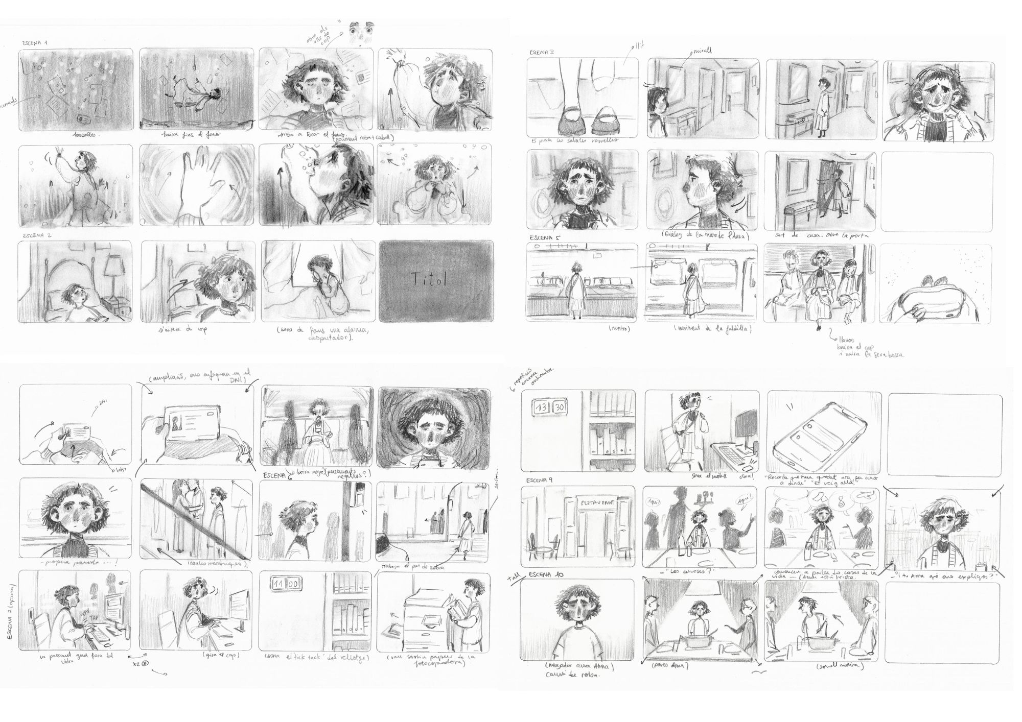 Storyboard  del curtmetratge I ARA QUÈ? - Projecte final de Grau